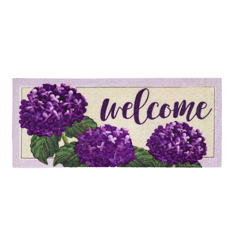 Arlmont & Co. Latunya Hydrangea 22 in. x 10 in. Outdoor Door Mat Wayfair